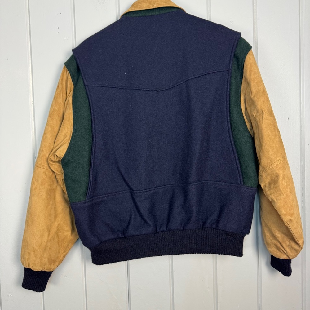 Vtg Cripple‎ Creek Rodeo Letterman Leather Varstiy Jacket Mens medium Made USA - Picture 14 of 16